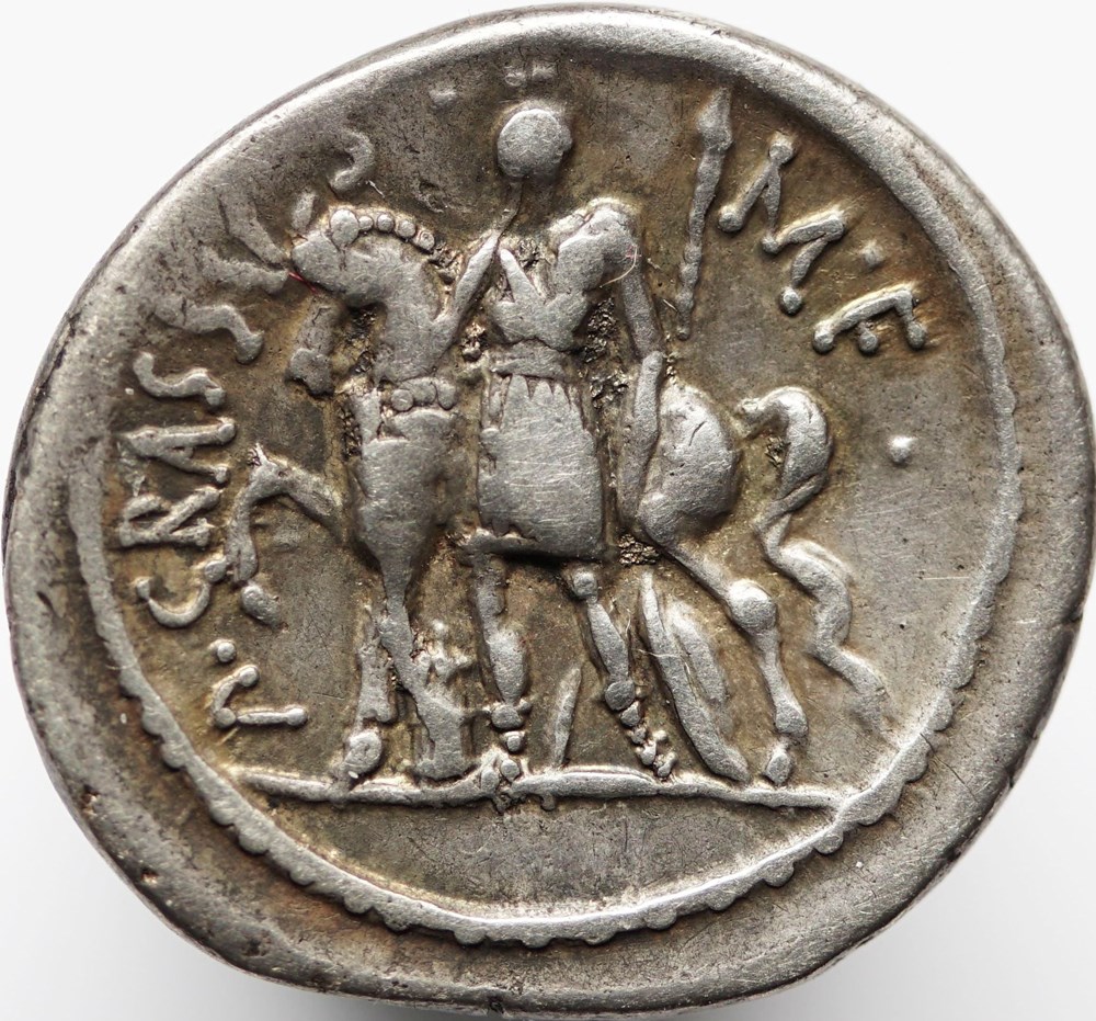 Crawford 430/1 P.CRASSVS M.F.(P. Licinius Crassus M.f.), Denarius munzen antike bis romische imperial und republik crawford 430 1 p crassvs m f p licinius crassus m f denarius