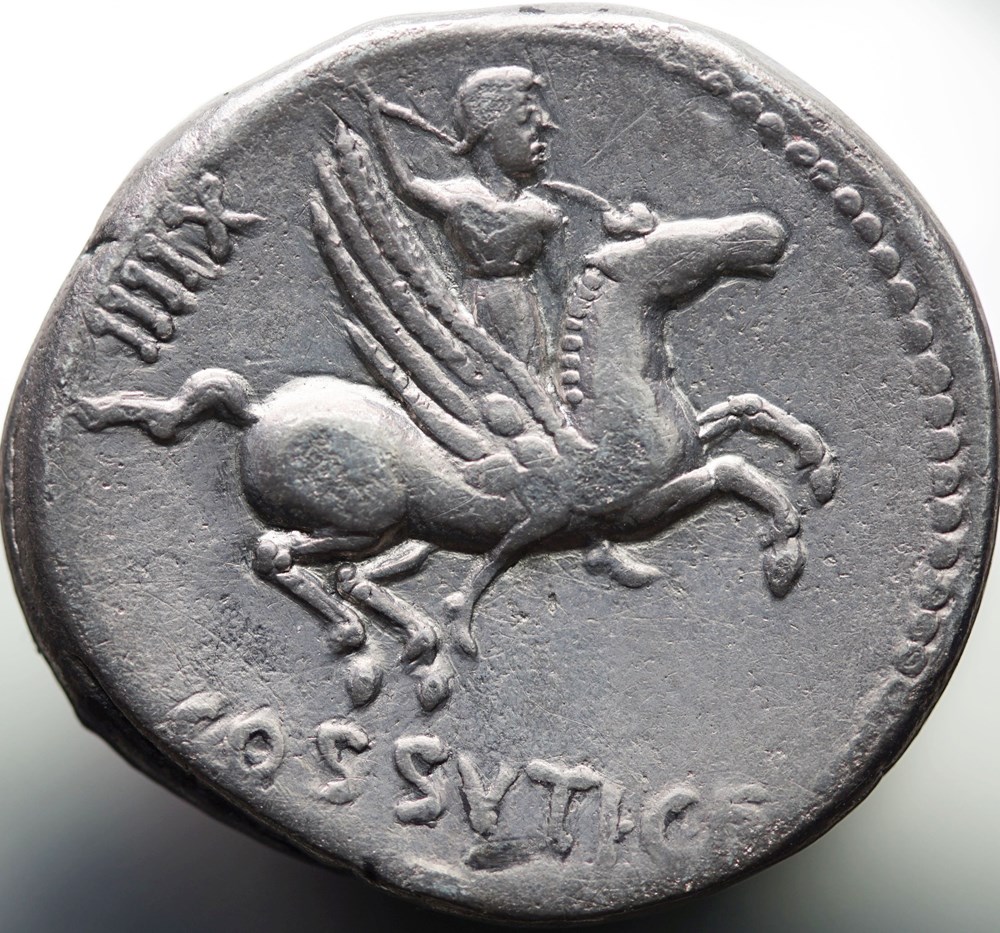 Crawford 395/1, L.COSSVTI C.F.SABVLA (L. Cossutius C. f. Sabula) Denar 74, Rom munzen antike bis romische imperial und republik crawford 395 1 l cossvti c f sabvla l cossutius c f sabula denar 74 rom