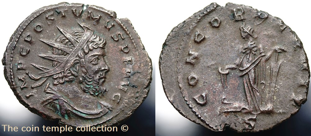 Antoninian Aureolus for Postumus RIC V.4 #456(S) munzen antike bis romische imperial und republik antoninian aureolus for postumus ric v 4 456 s