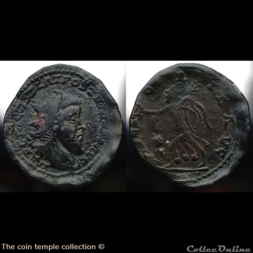 Postumus Double Sestertius, RIC V.4 #105(R3) 3 munzen antike bis romische imperial und republik postumus double sestertius ric v 4 105 r3