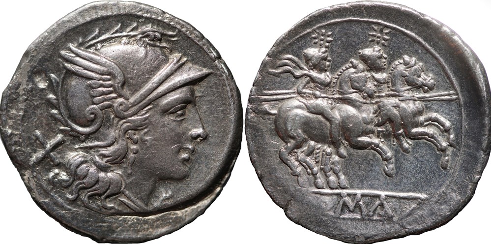 Crawford 53/2(var. RRSC I, B56), Anonym, Denar, after 211 B.C, Rome munzen antike bis romische imperial und republik crawford 53 2 var rrsc i b56 anonym denar after 211 b c rome