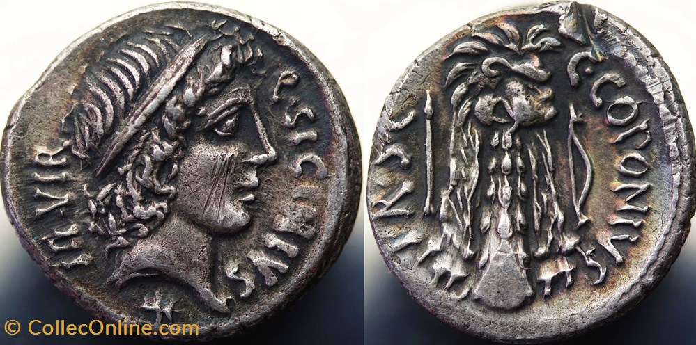 Crawford 444/1 Q.SICINIVS IIIVIR, C.COPONIVS PR (Q. Sicinius, C. Coponius), Denar munzen antike bis romische imperial und republik crawford 444 1 q sicinivs iiivir c coponivs pr q sicinius c coponius denar
