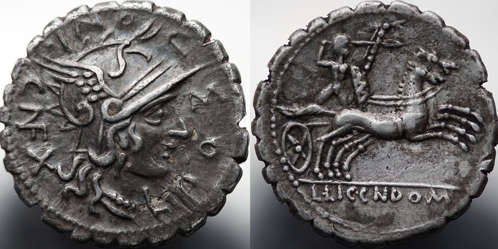 Crawford 282/4, Magistrate of Narbo(Crassus,Ahenobarbus,Scaurus, u.a.) Denar, 118 BC, Narbo munzen antike bis romische imperial und republik crawford 282 4 magistrate of narbo crassus ahenobarbus scaurus u a denar 118 bc narbo