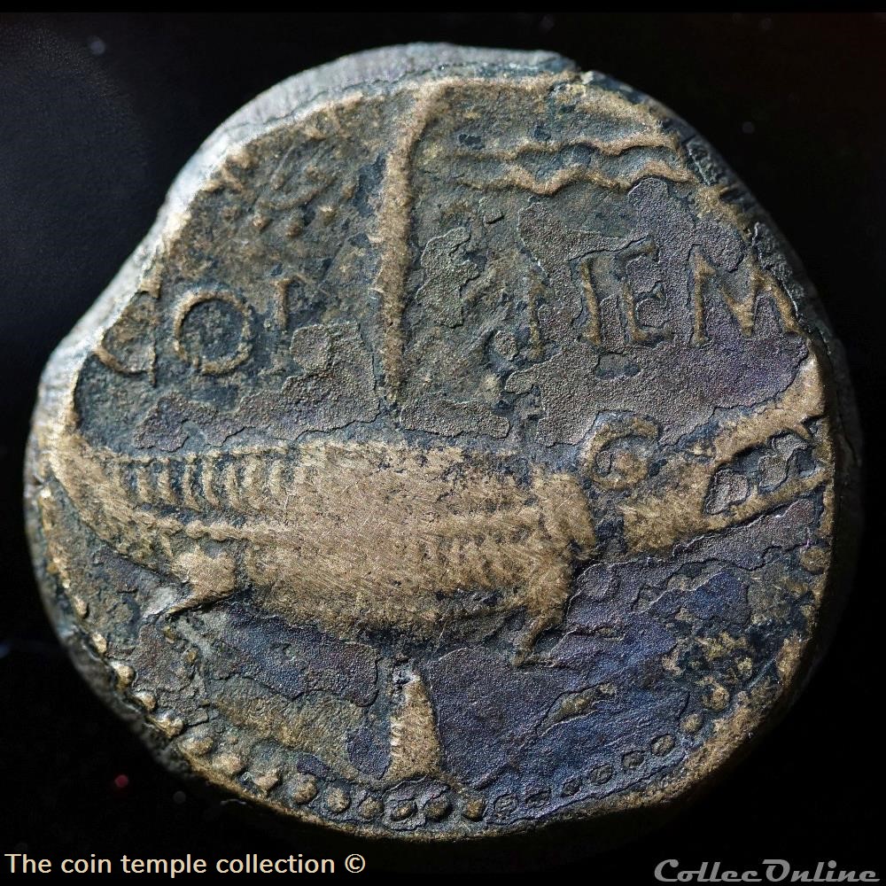 GAUL, Nemausus. Augustus, with Agrippa Dupondius 2 munzen antike bis romische imperial und republik gaul nemausus augustus with agrippa dupondius