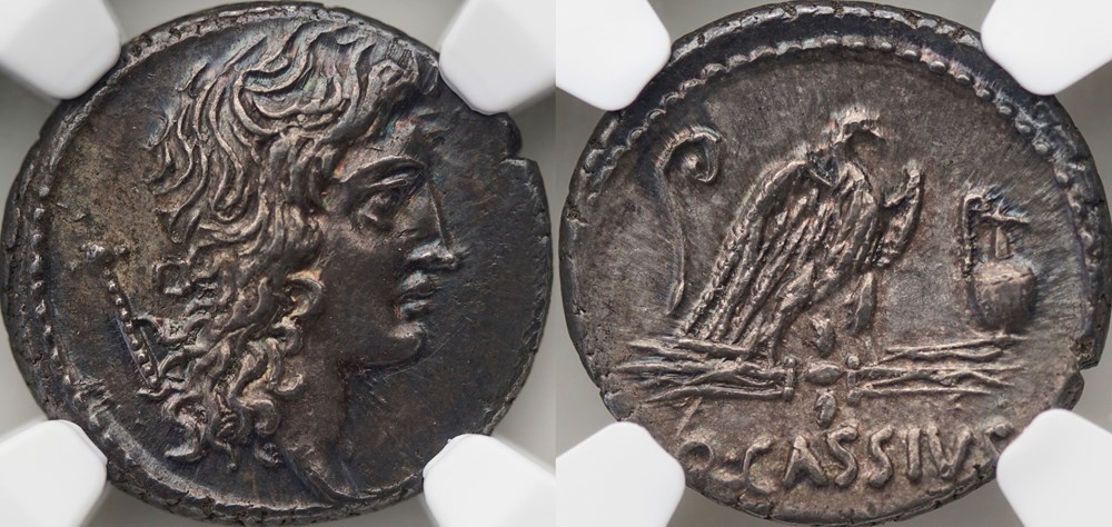 Crawford 428/3, Q.CASSIVS (Q. Cassius Longinus), Denarius, 53 B.C. Rome munzen antike bis romische imperial und republik crawford 428 3 q cassivs q cassius longinus denarius 53 b c rome