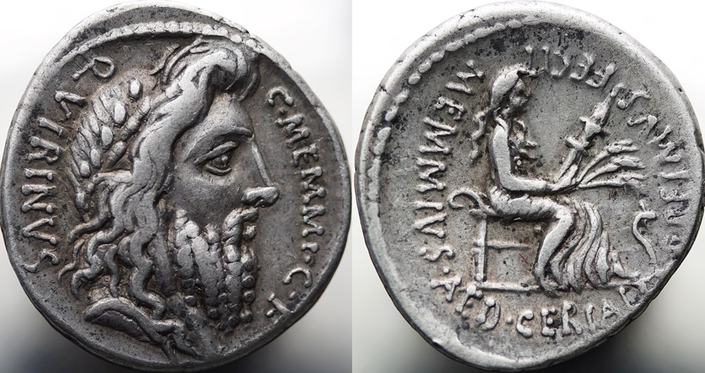 Crawford 427/2, C.MEMMI C.F (C. Memmius C.f.) Denar 57 B.C. munzen antike bis romische imperial und republik crawford 427 2 c memmi c f c memmius c f denar 57 b c