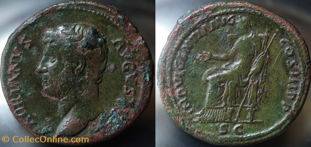 Hadrian Dupondius RIC II, Part 3: 1207 (R3) munzen antike bis romische imperial und republik hadrian dupondius ric ii part 3 1207 r3