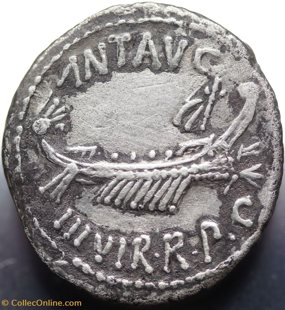 munzen antike bis romische imperial und republik crawford 544 26 ant avg iiivir r p c m antonius