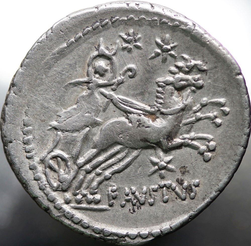 Crawford 426/2, FAVSTVS (Faustus Cornelius Sulla) Denarius 55 B.C. munzen antike bis romische imperial und republik crawford 426 2 favstvs faustus cornelius sulla denarius 55 b c