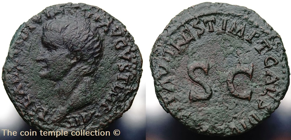 Tiberius As (Restitution issue struck under Titus) RIC 211 munzen antike bis romische imperial republik tiberius as restitution issue struck under titus ric 211