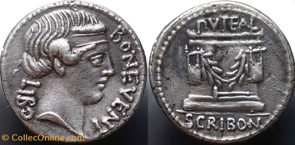 Crawford 416/1a LIBO (L. Scribonius Libo), Denar munzen antike bis romische imperial und republik crawford 416 1a libo l scribonius libo denar