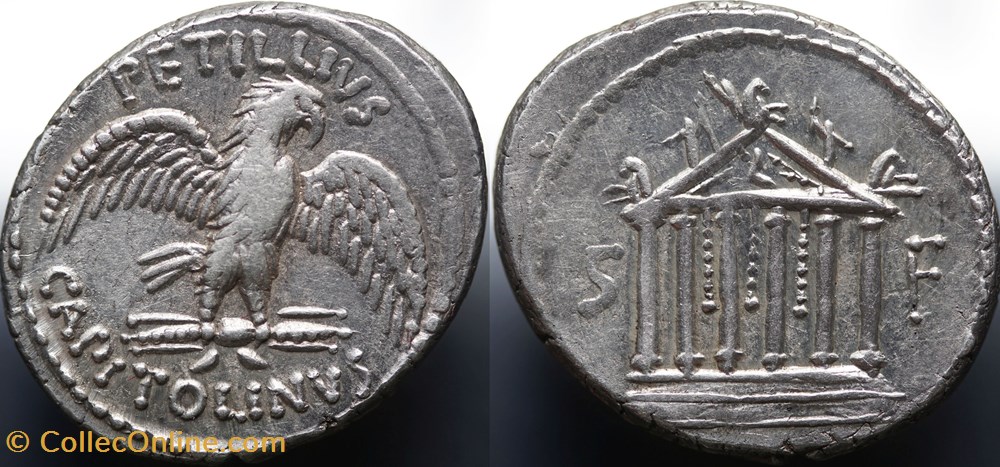 Crawford 487/2b PETILLIVS CAPITOLINVS (Petillius Capitolinus) Denarius, 43 B.C. Rom munzen antike bis romische imperial und republik crawford 487 2b petillivs capitolinvs petillius capitolinus denarius 43 b c rom