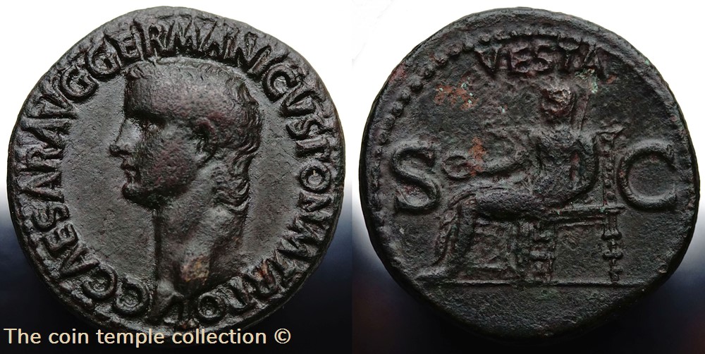 Caligula As RIC 38 FOR SALE/A VENDRE € 280,- munzen antike bis romische imperial und republik caligula as ric 38 for sale a vendre 280