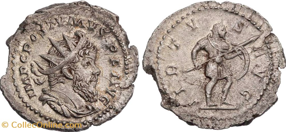 Antoninian Postumus, RIC V.4 #311 (R1) 2 munzen antike bis romische imperial und republik antoninian postumus ric v 4 311 r1
