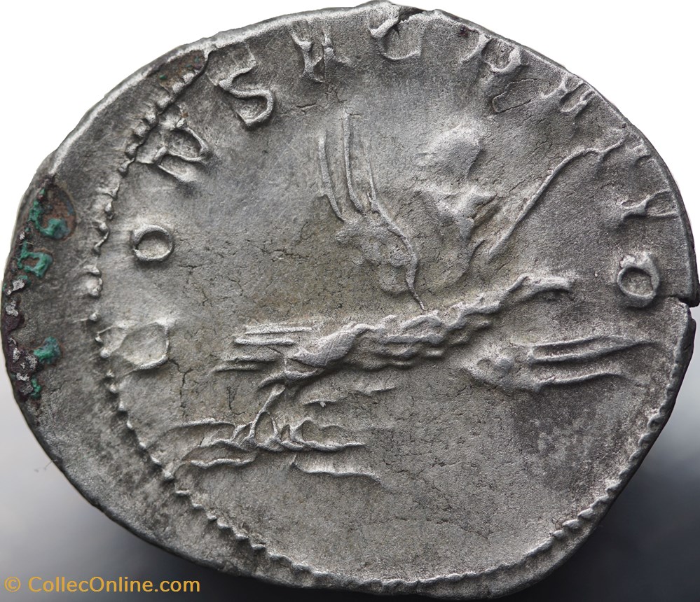 Valerianus II Antoninian, Bourdel 368 (R5), Eagle with thunderbolt munzen antike bis romische imperial republik valerianus ii antoninian bourdel 368 r5 eagle with thunderbolt