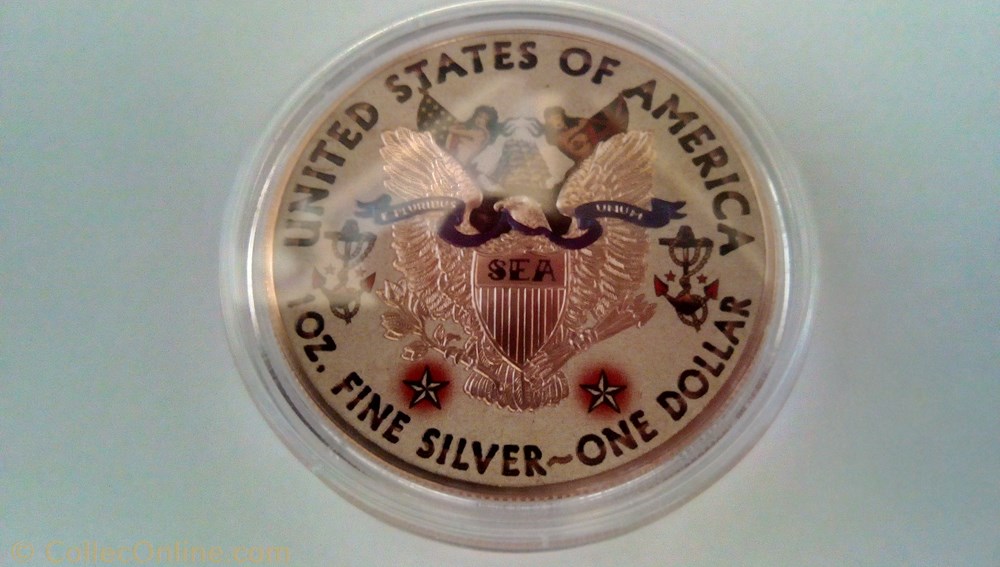 monnaie monde etat uni walking liberty colore