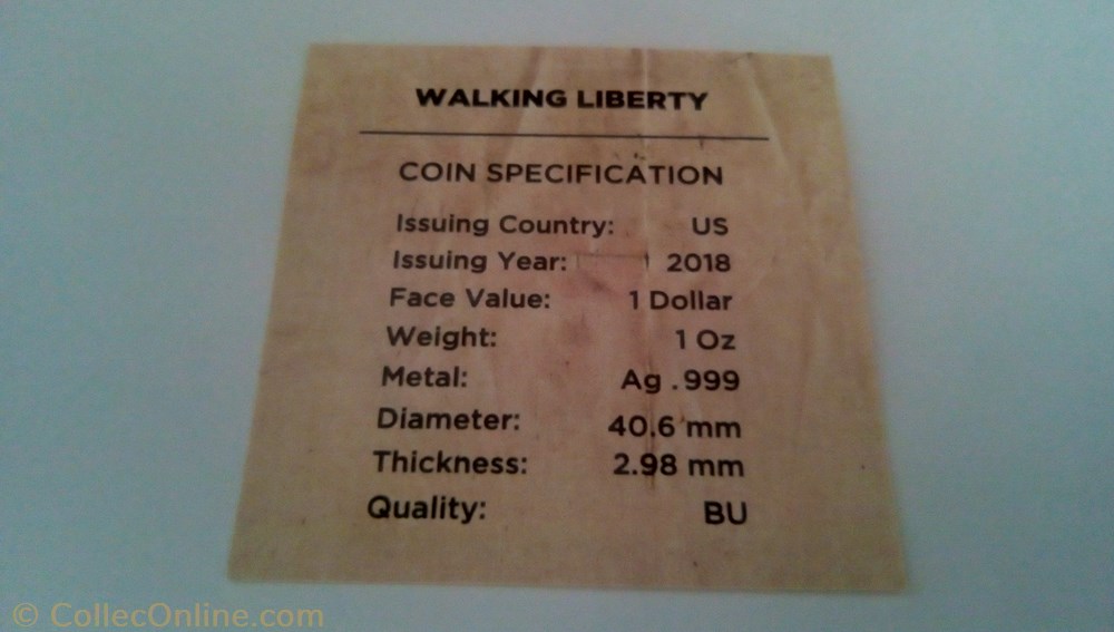 monnaie monde etat uni walking liberty colore