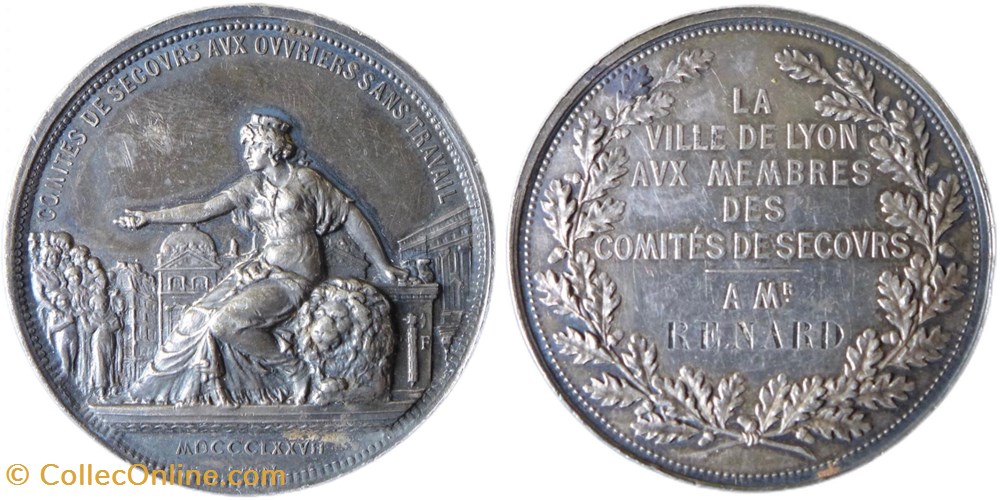 Comité de secours, 1877 medailles comite de secours 1877