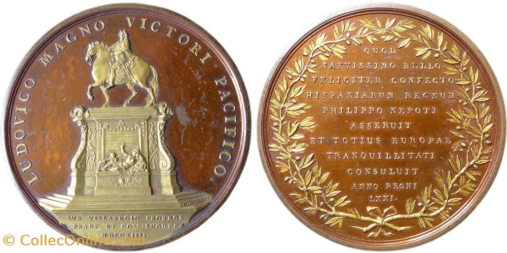 medailles statue de louis xiv a bellecour par duvivier 1714