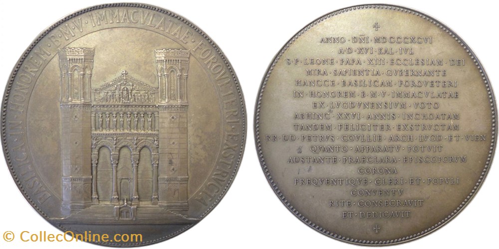 medailles inauguration de la basilique de fourviere par poncet 1896