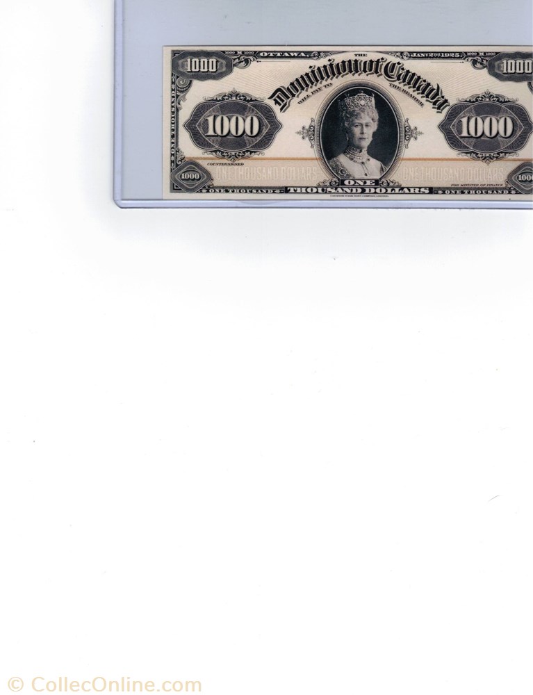 amerique du nord canadum billet de 1000 dollars 1925