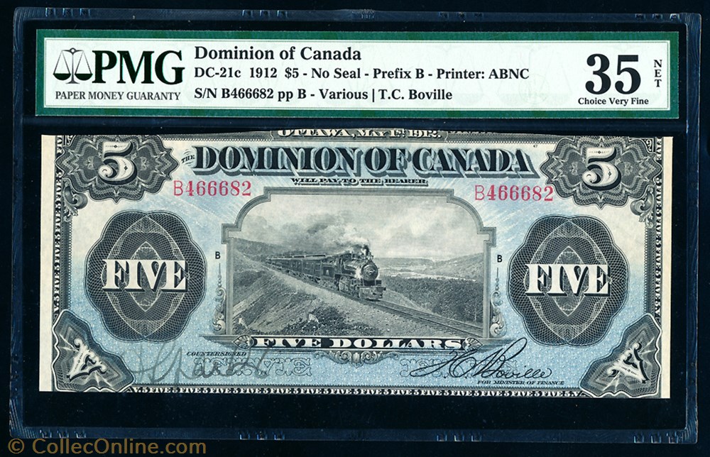 billet de 5 dollars 1912 billets amerique du nord canada billet de 5 dollars 1912