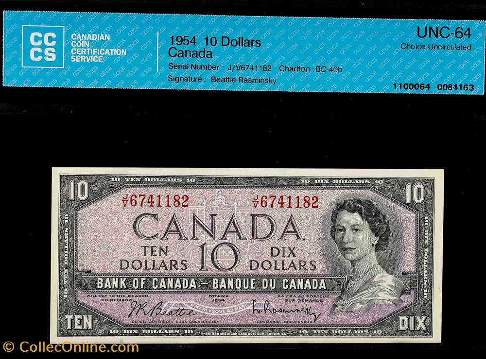 billet de 10 dollars 1954 billets billet de 10 dollars 1954