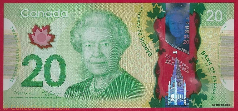 billet amerique du nord canadum 20dollars 2012