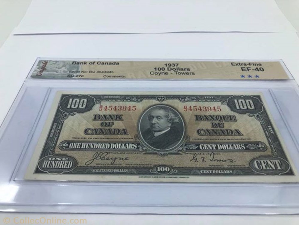 billet amerique du nord canadum 100 1937