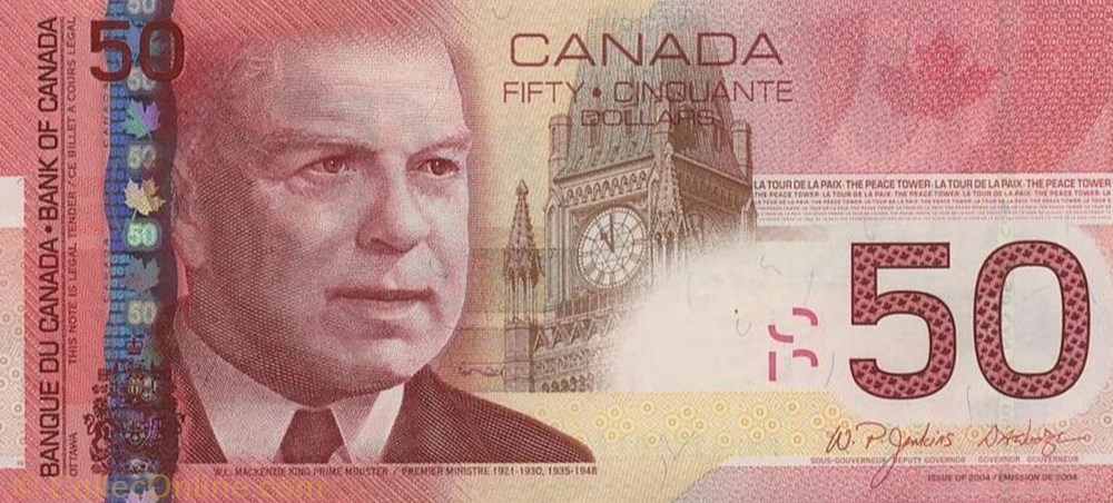 50dollars 2011 billet amerique du nord canadum 50dollars 2011