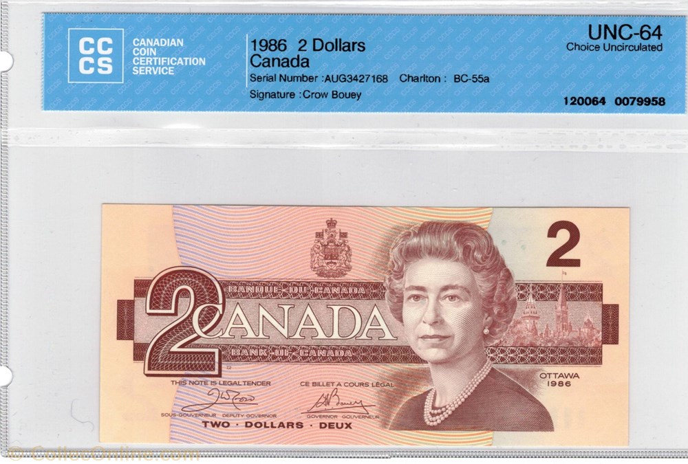 billet de 2 dollar 1986 amerique du nord canadum billet de 2 dollar 1986