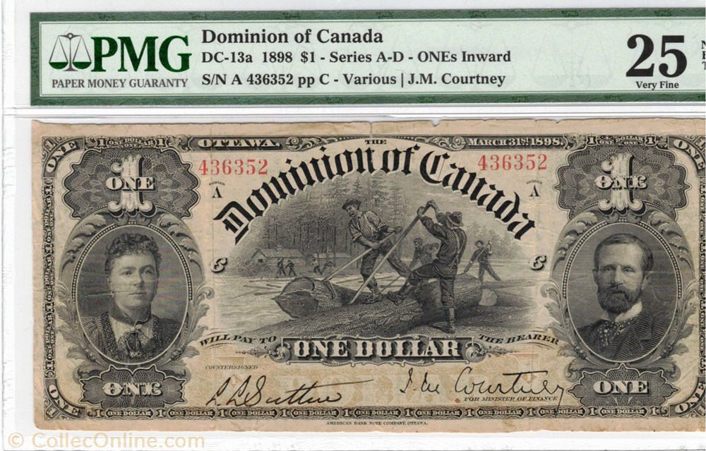 billets de 1 dollars du Dominion amerique nord canadum billets de 1 dollars du dominion