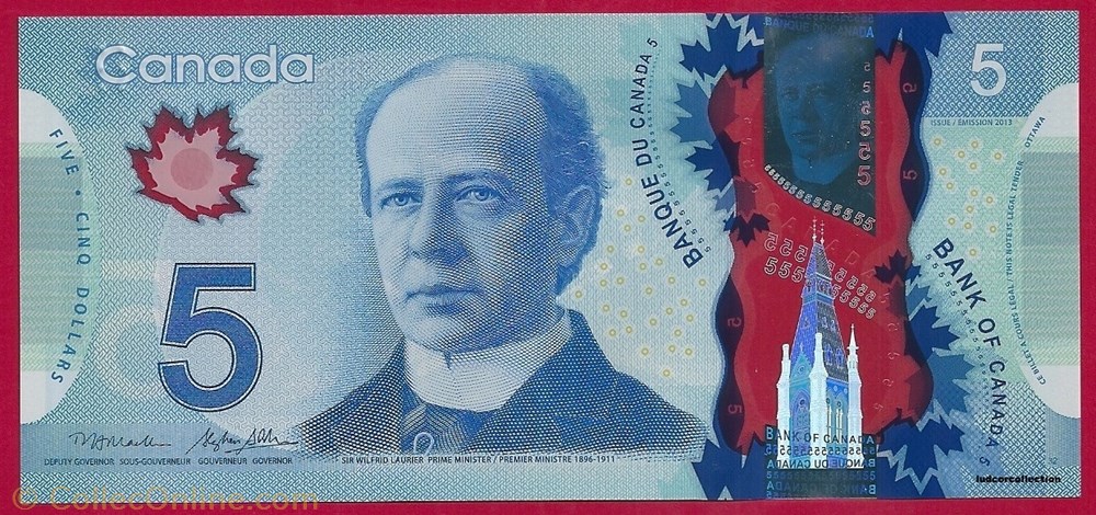 5 dollars 2013 billet amerique du nord canadum 5 dollars 2013