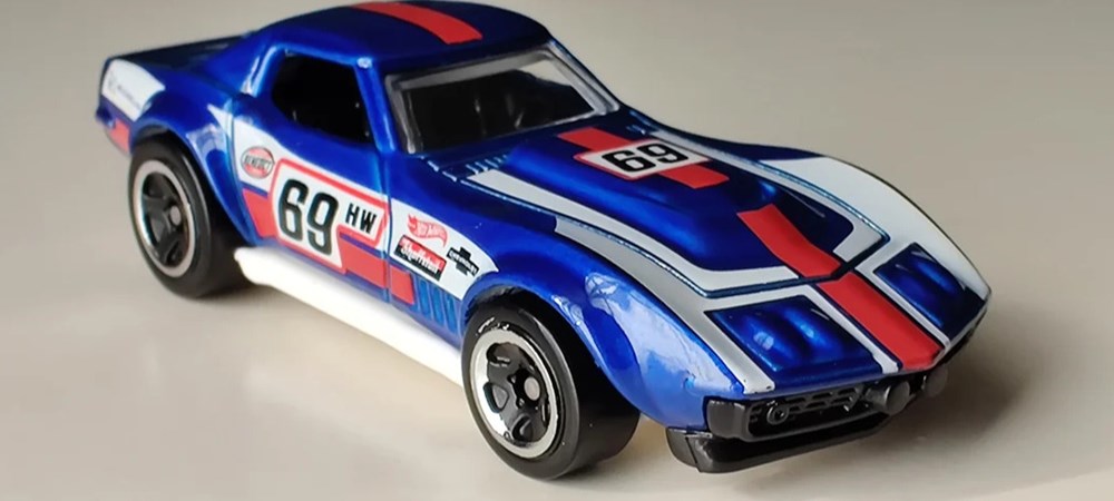 69 Copo Corvette - Models - Cars - Color Blue - Manufacturer Hot wheels