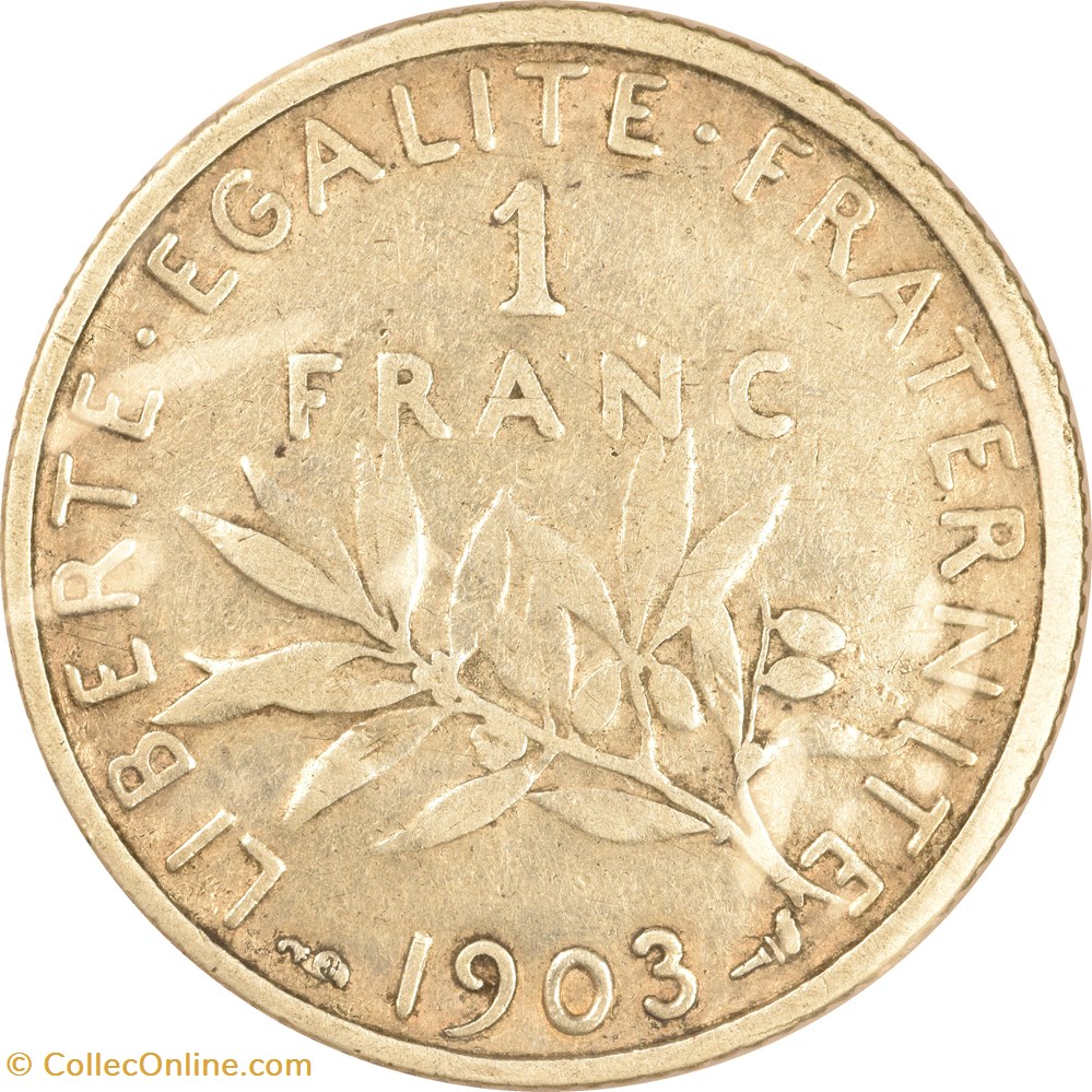 1 franc Semeuse 1903 monnaies monde france 1 franc semeuse 1903