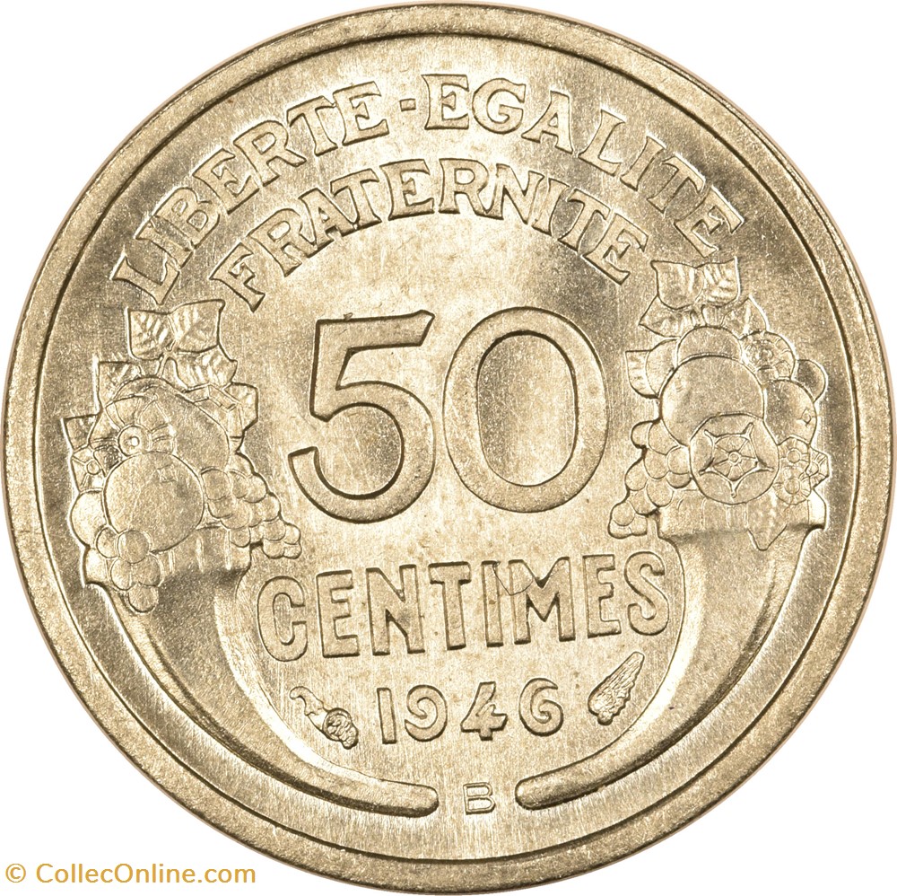 50 centimes Morlon 1946 B monnaies monde france 50 centimes morlon 1946 b