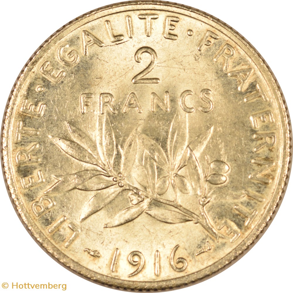 2 francs Semeuse 1916 monnaies monde france 2 francs semeuse 1916