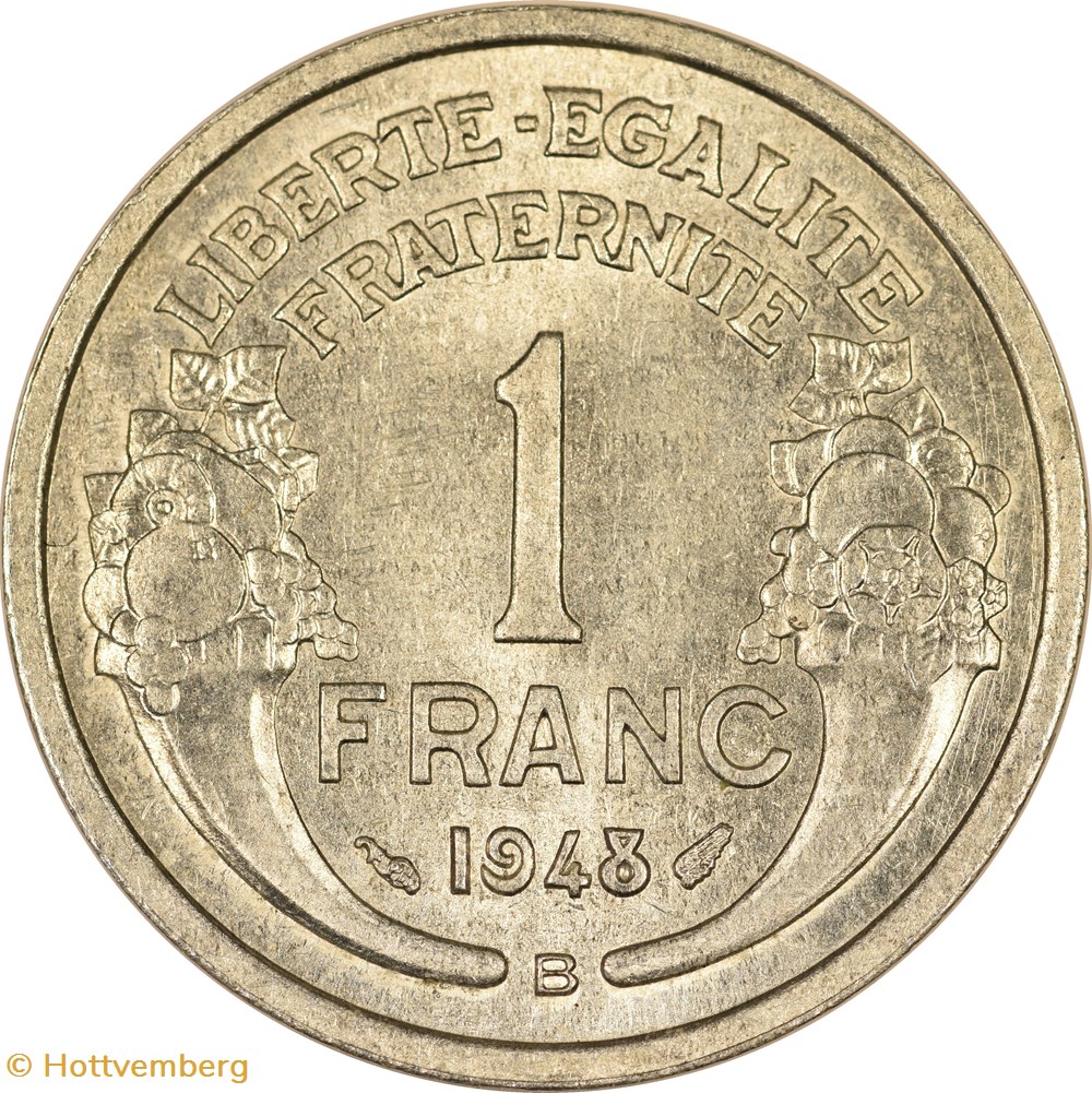 monnaies monde france 1 franc morlon 1948 b