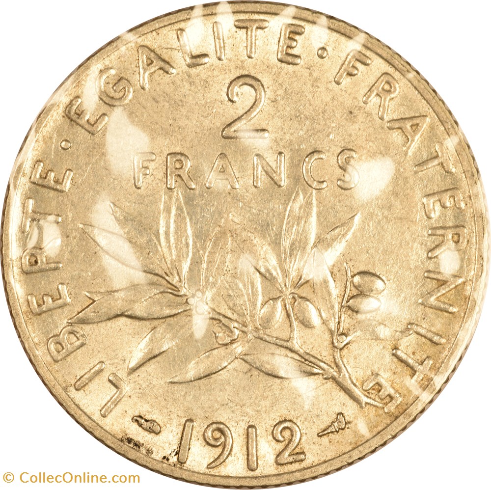 2 francs Semeuse 1912 monnaies monde france 2 francs semeuse 1912