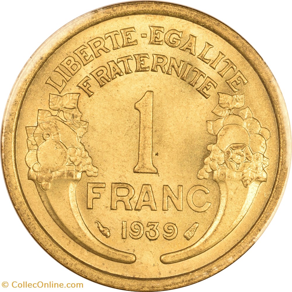 1 franc Morlon 1939 monnaies monde france 1 franc morlon 1939