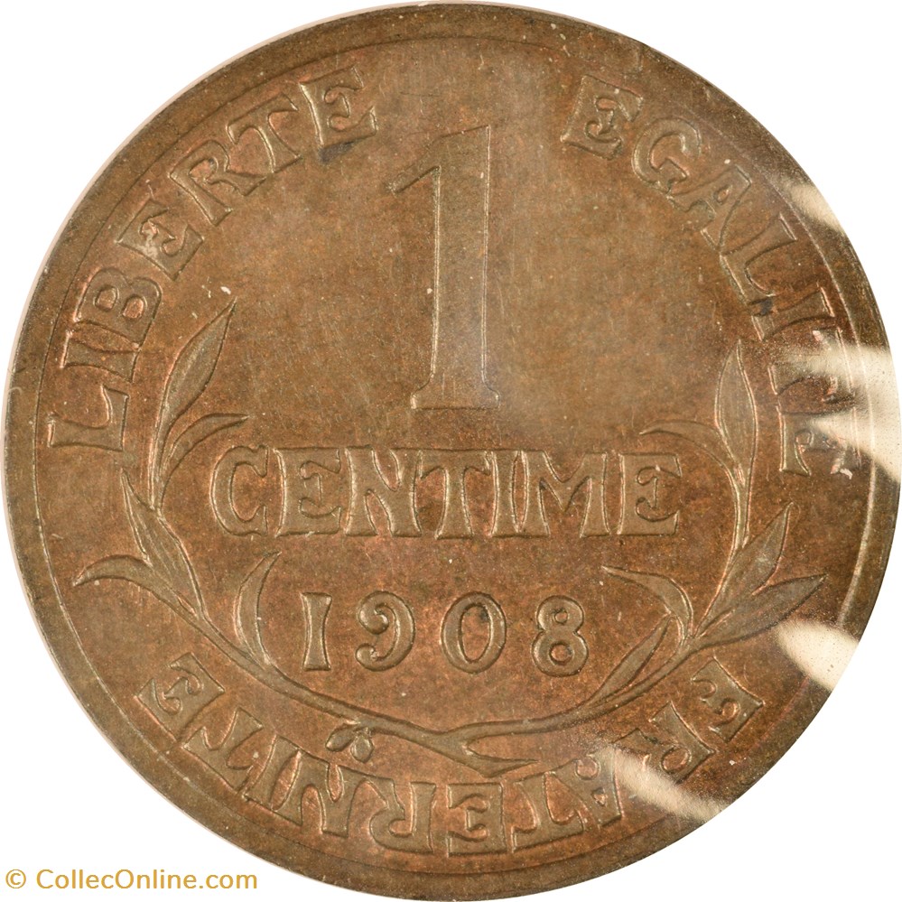 1 centime Daniel-Dupuis 1908 monnaies monde france 1 centime daniel dupuis 1908