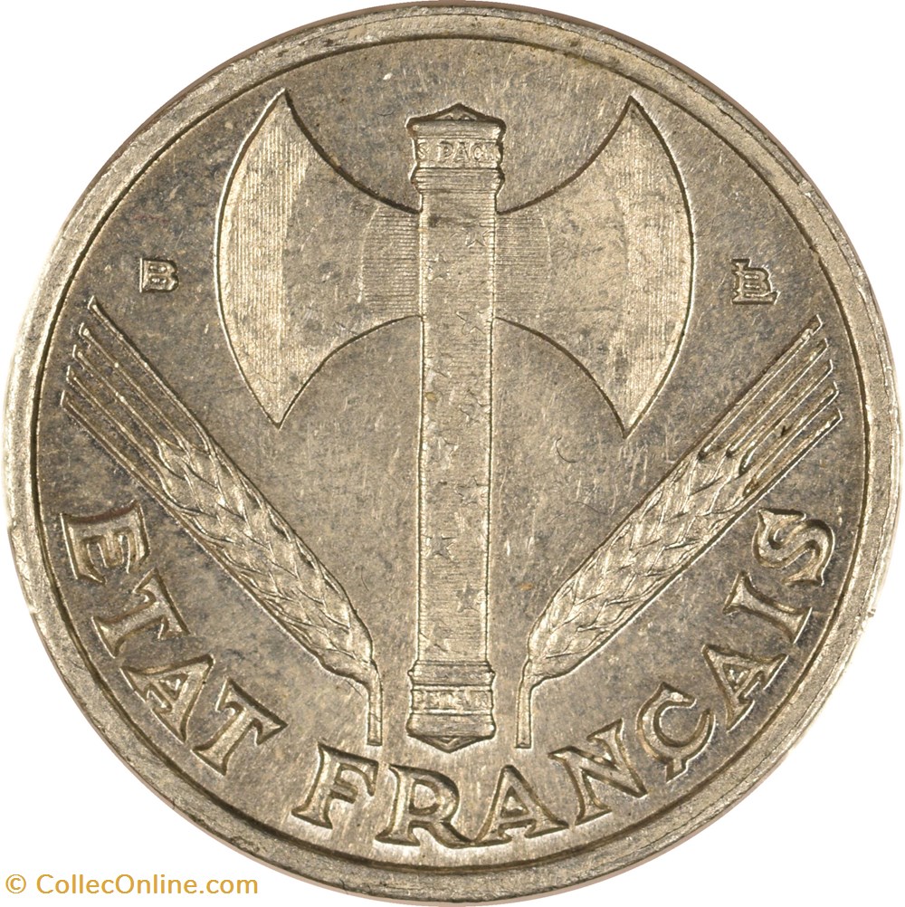50 centimes Francisque 1944 B monnaies monde france 50 centimes francisque 1944 b