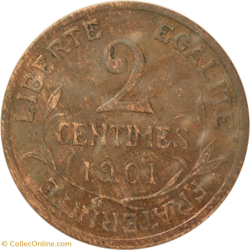 2 centimes Daniel-Dupuis 1901 monnaies monde france 2 centimes daniel dupuis 1901