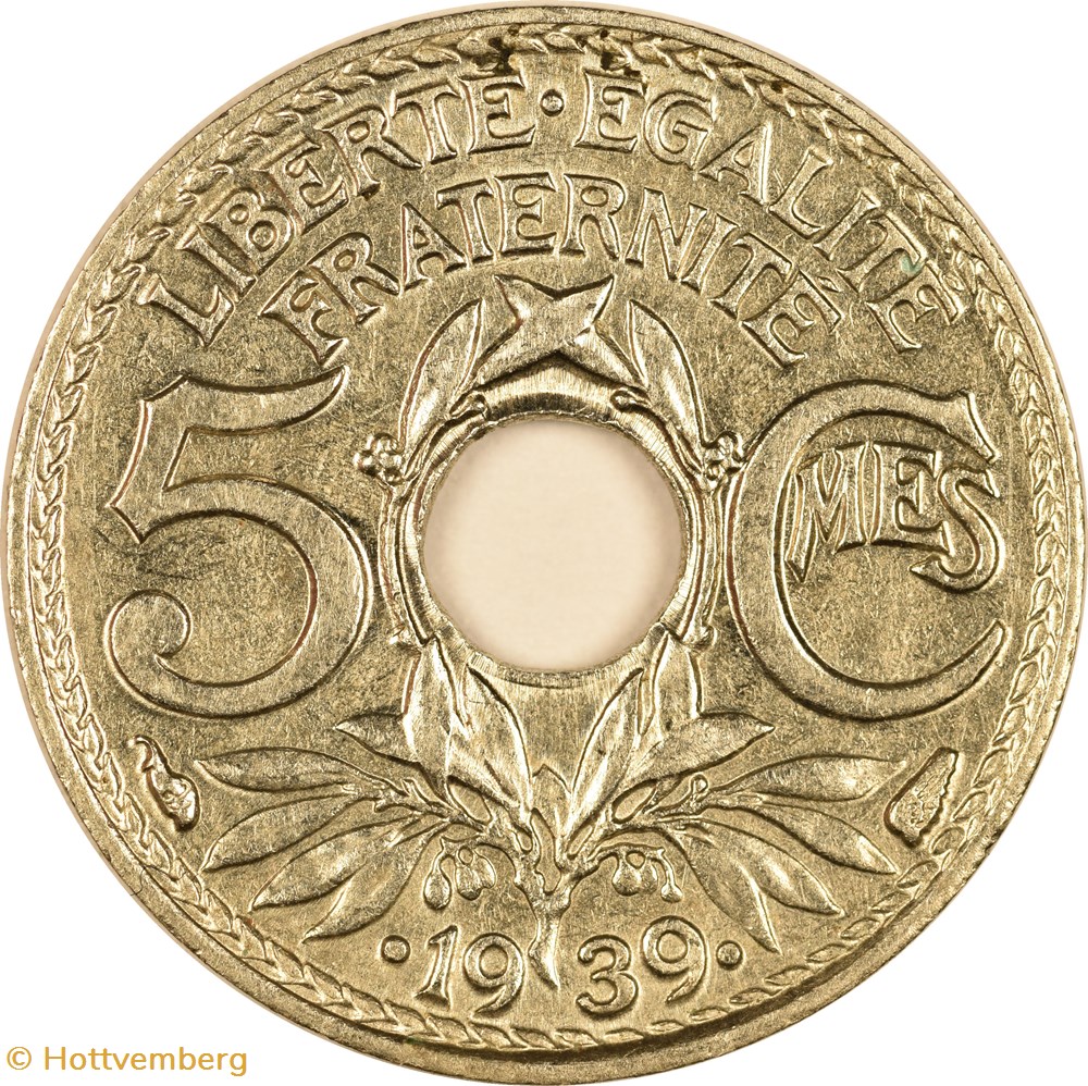 monnaies monde france 5 centimes lindauer 1939