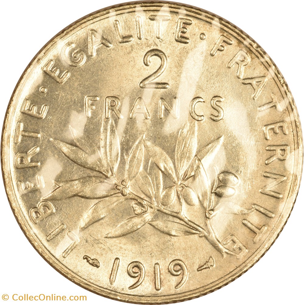 2 francs Semeuse 1919 monnaies monde france 2 francs semeuse 1919