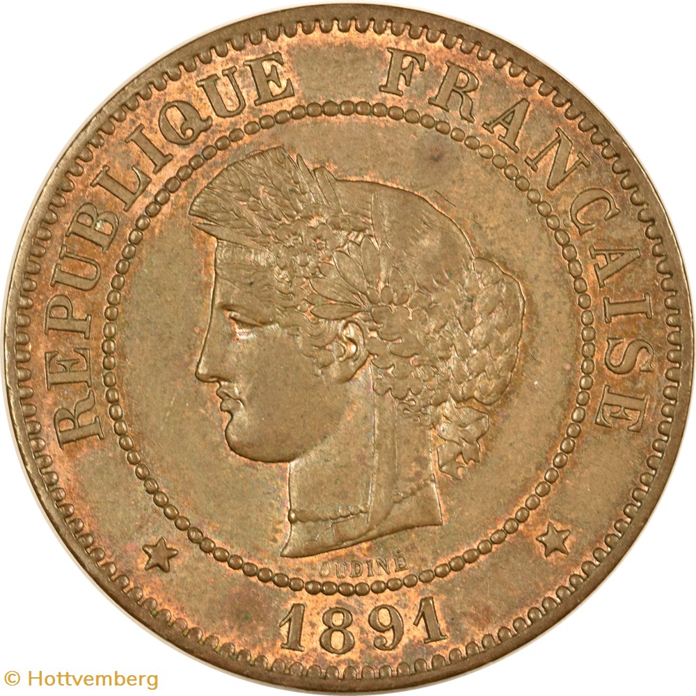 5 centimes Cérès 1891 A monnaies monde france 5 centimes ceres 1891 a