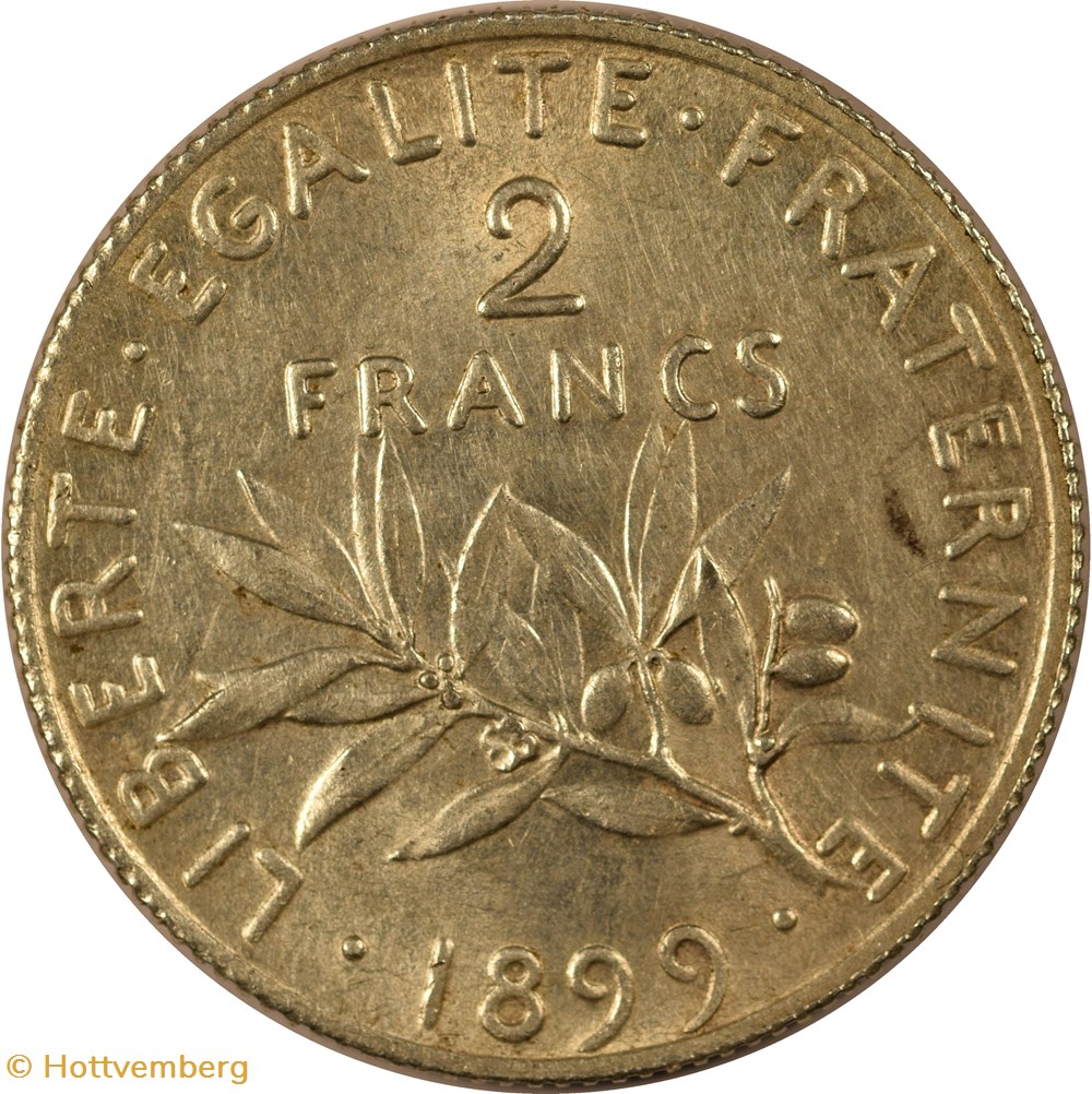 2 francs Semeuse 1899 monnaies monde france 2 francs semeuse 1899