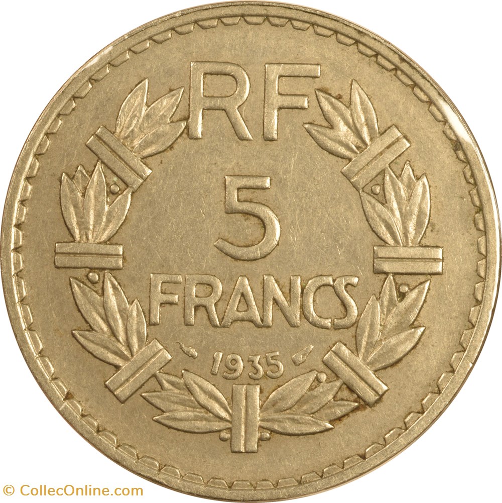 5 francs Lavrillier 1935 monnaies monde france 5 francs lavrillier 1935
