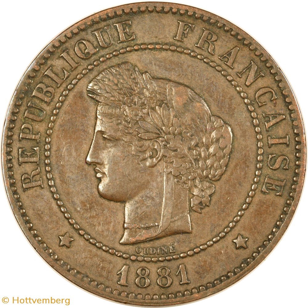 monnaies monde france 5 centimes ceres 1881 a