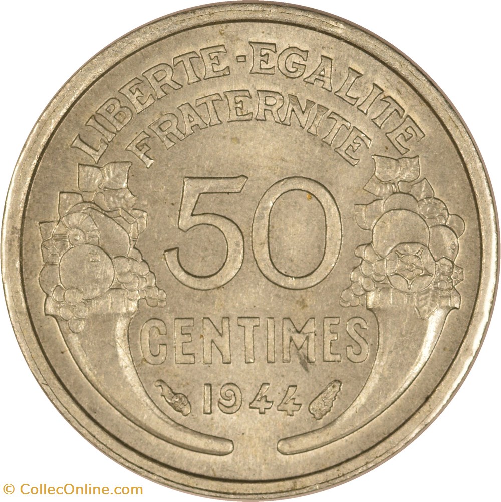 50 centimes Morlon 1944 monnaies monde france 50 centimes morlon 1944